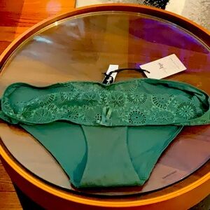 Pour moi  beautiful lace, Forest Green underwear size 16 new w tags